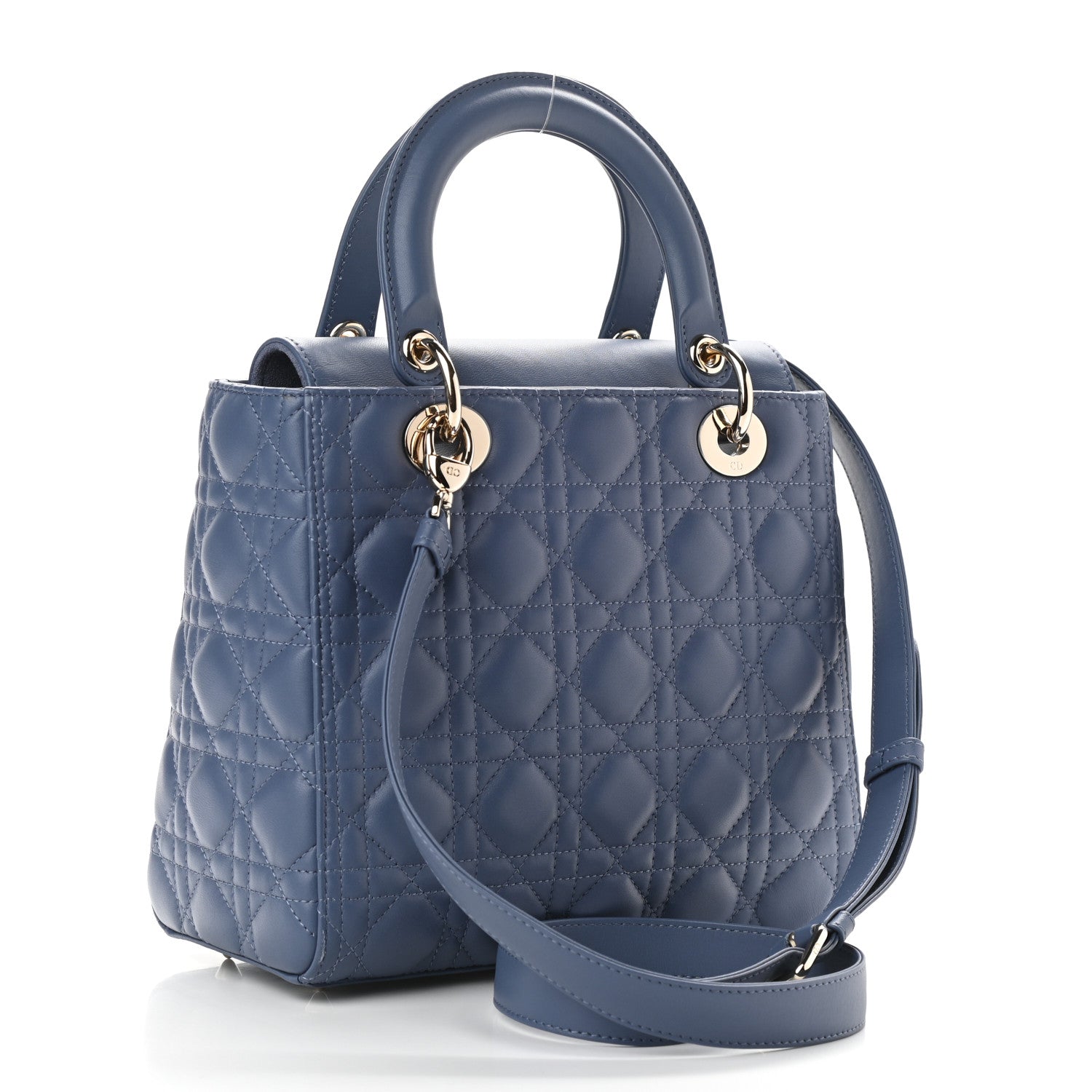 Christian Dior Lambskin Cannage Medium Lady Dior Blue 2 of 7