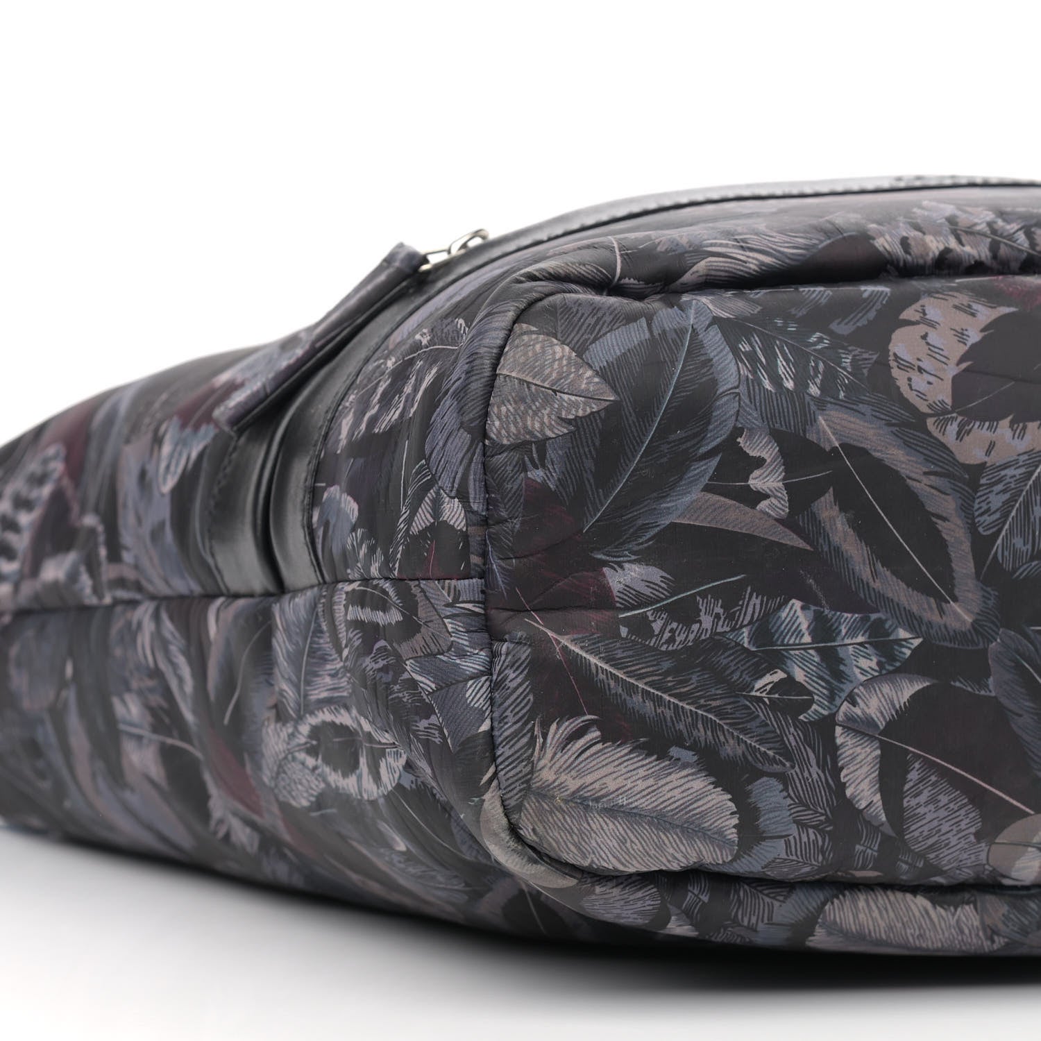 Salvatore Ferragamo Nylon Feather Print Milos Tote Black Multicolor 5 of 12