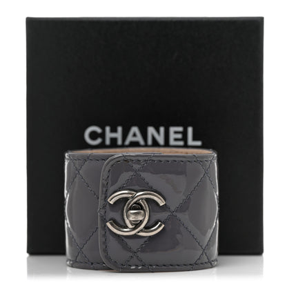 Chanel Quilted CC Turnlock Cuff Bracelet Grey 7 of 7