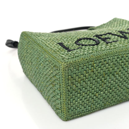 Loewe X PAULA'S IBIZA Raffia Font Tote Green 7 of 9