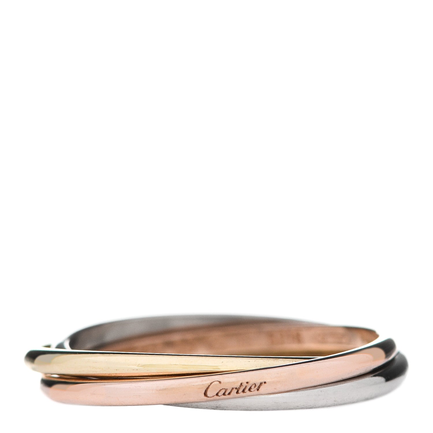 Cartier 18K Pink Yellow White Gold Extra Small Cartier Trinity Ring 53 6.25 1 of 4