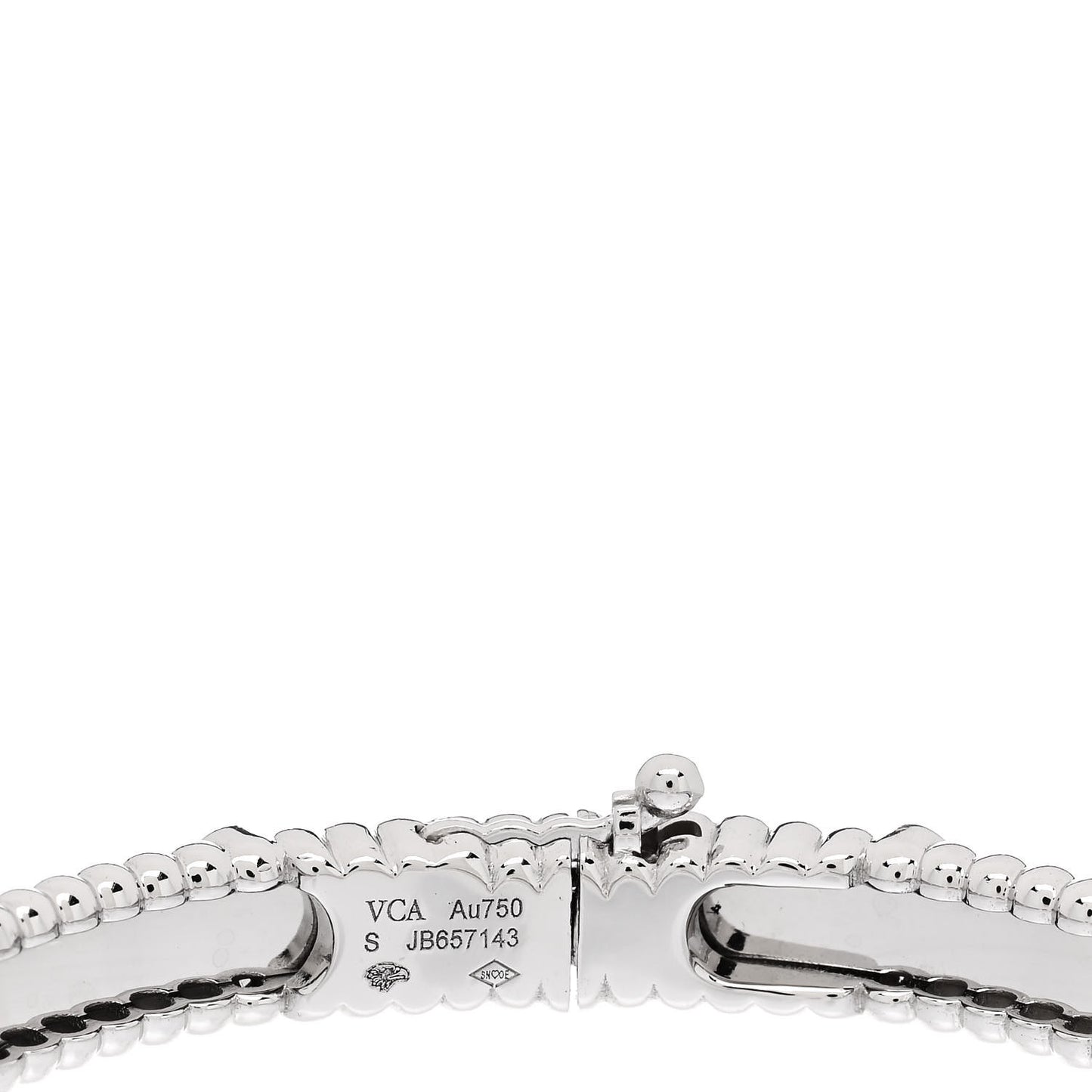 18K White Gold Diamond Perlee Sweet Clovers Bracelet S