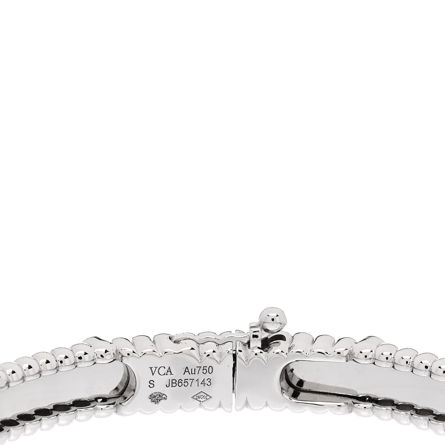 Van Cleef & Arpels 18K White Gold Diamond Perlee Sweet Clovers Bracelet S 3 of 4