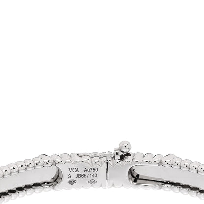 Van Cleef & Arpels 18K White Gold Diamond Perlee Sweet Clovers Bracelet S 3 of 4