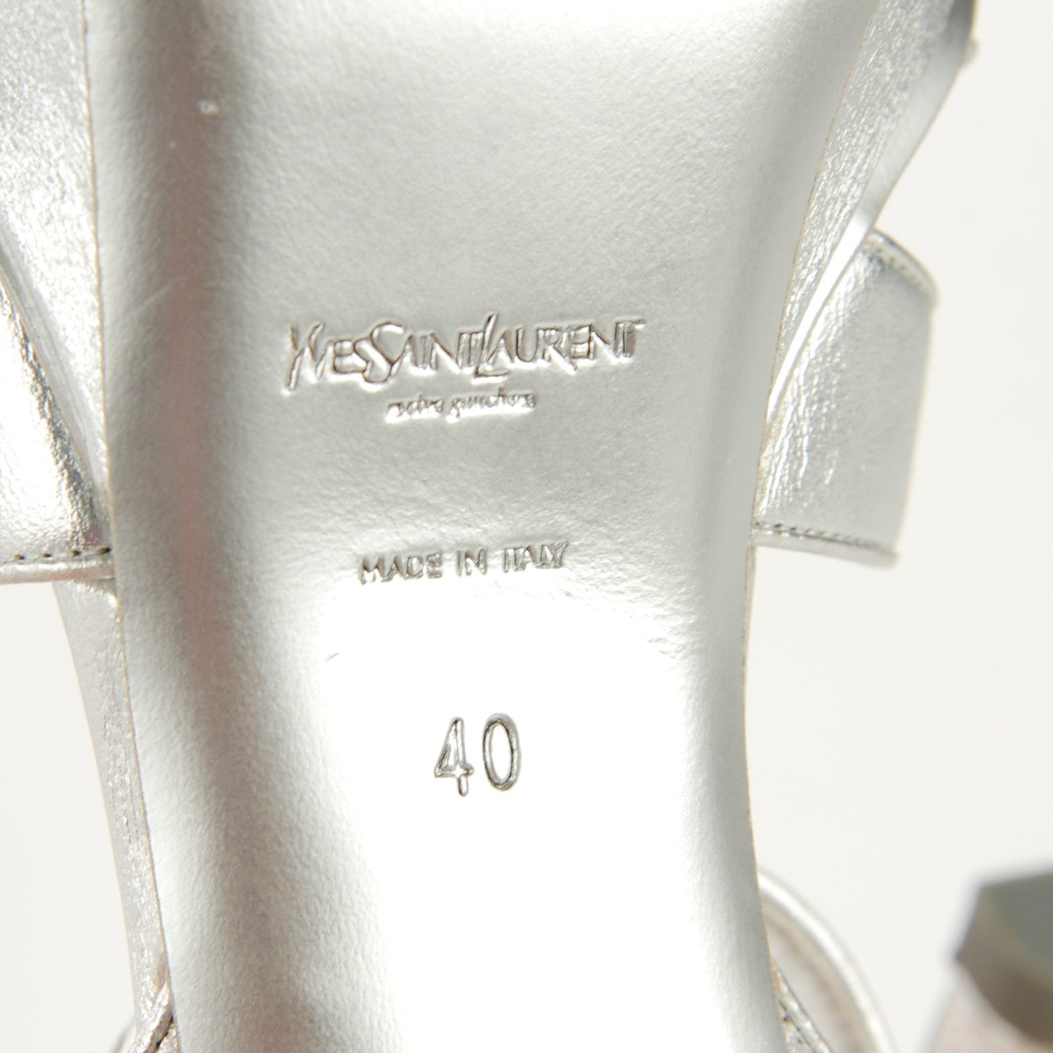 Saint Laurent Metallic Tribute 105 Platform Sandals Silver 40 6 of 7
