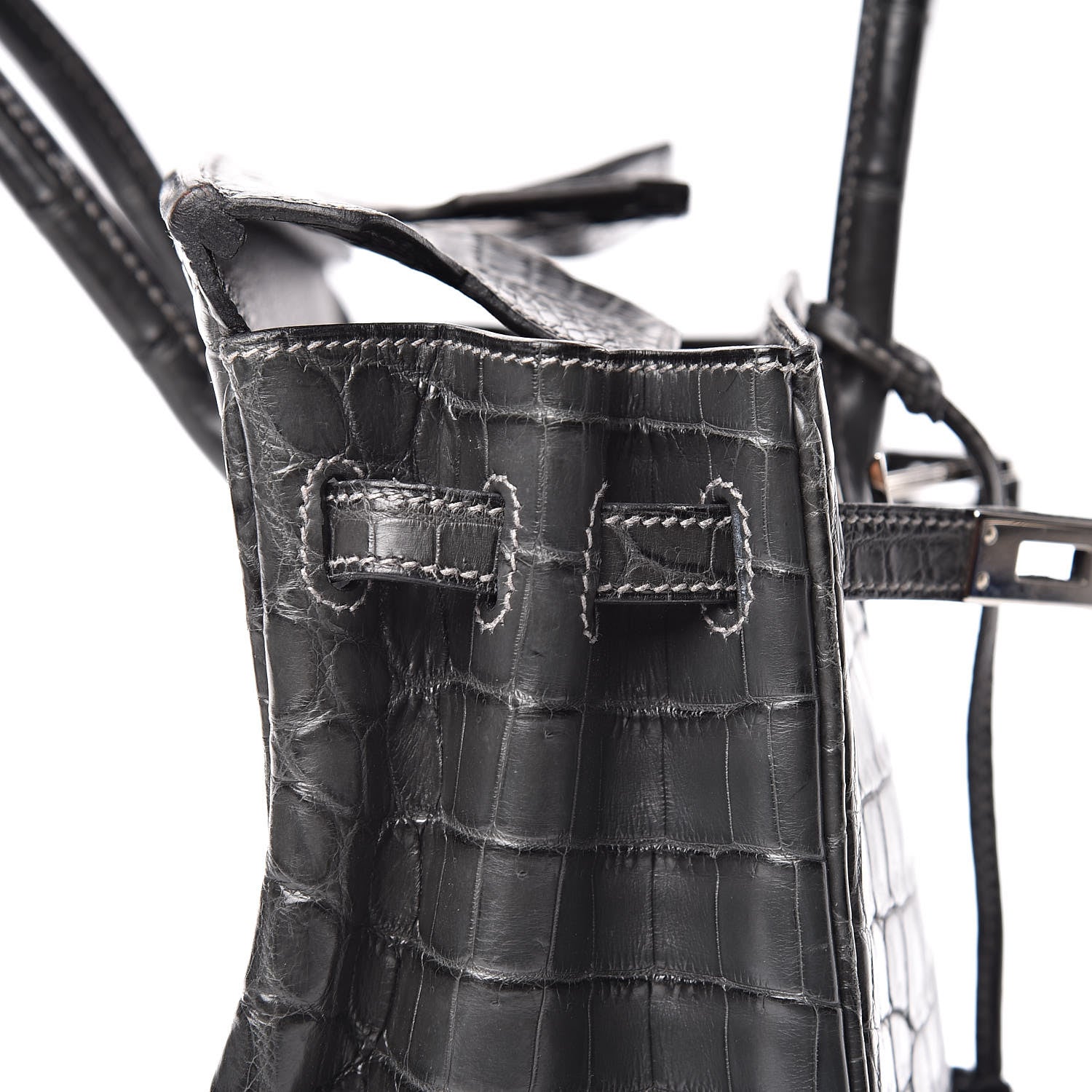 Hermes Matte Niloticus Crocodile Birkin 25 Graphite 20 of 33