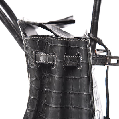 Hermes Matte Niloticus Crocodile Birkin 25 Graphite 20 of 33