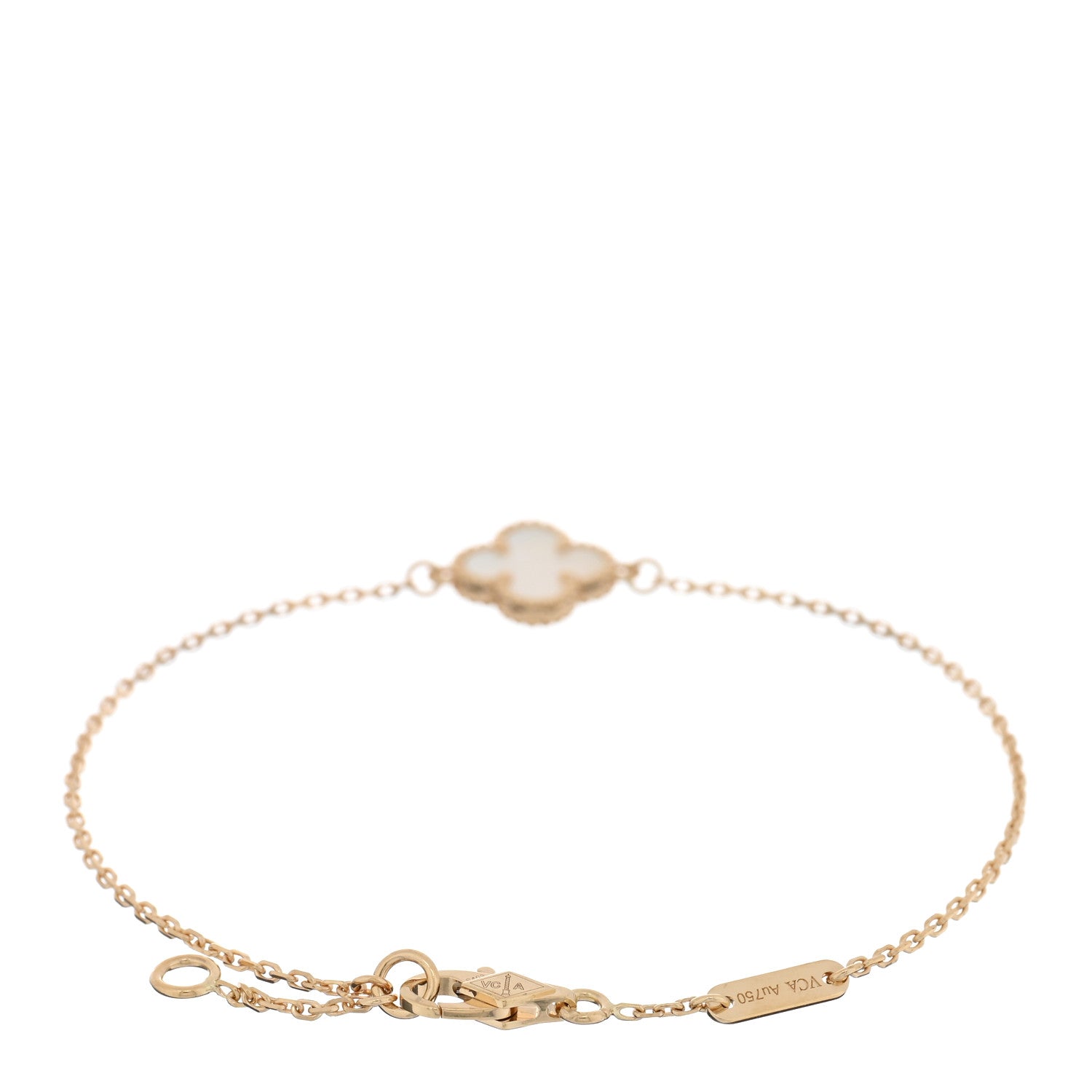 Van Cleef & Arpels 18K Yellow Gold Mother of Pearl Sweet Alhambra Bracelet 2 of 4