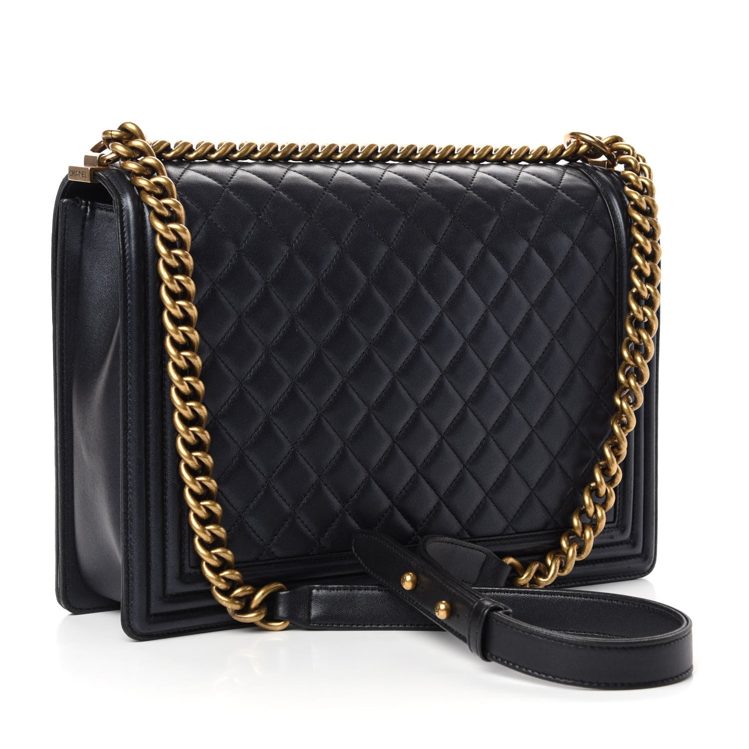 Chanel Iridescent Lambskin Quilted Large Boy Flap Black 3 of 10