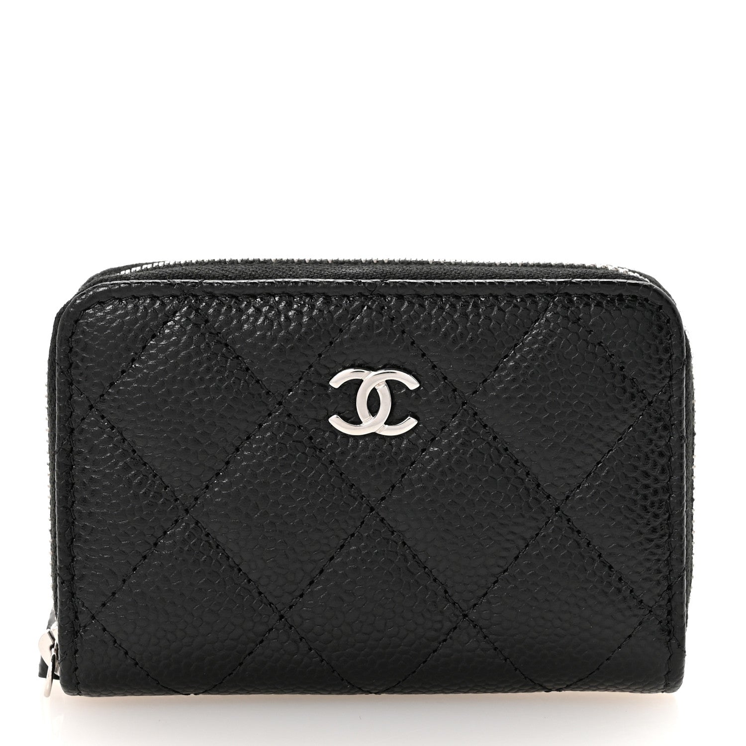 Chanel Caviar Quilted Zip Coin Purse Black 1 of 8