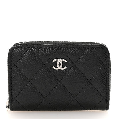 Chanel Caviar Quilted Zip Coin Purse Black 1 of 8