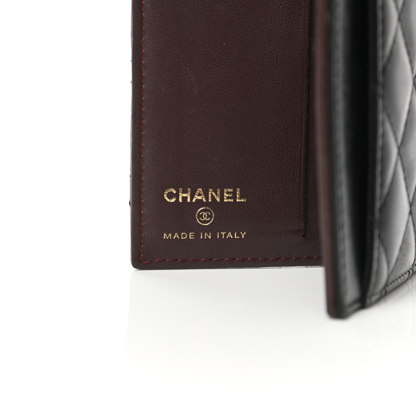 Lambskin Quilted Card Holder Wallet Black