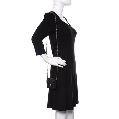 Chanel Caviar Quilted Flap Card Holder On Chain Black 2 of 11