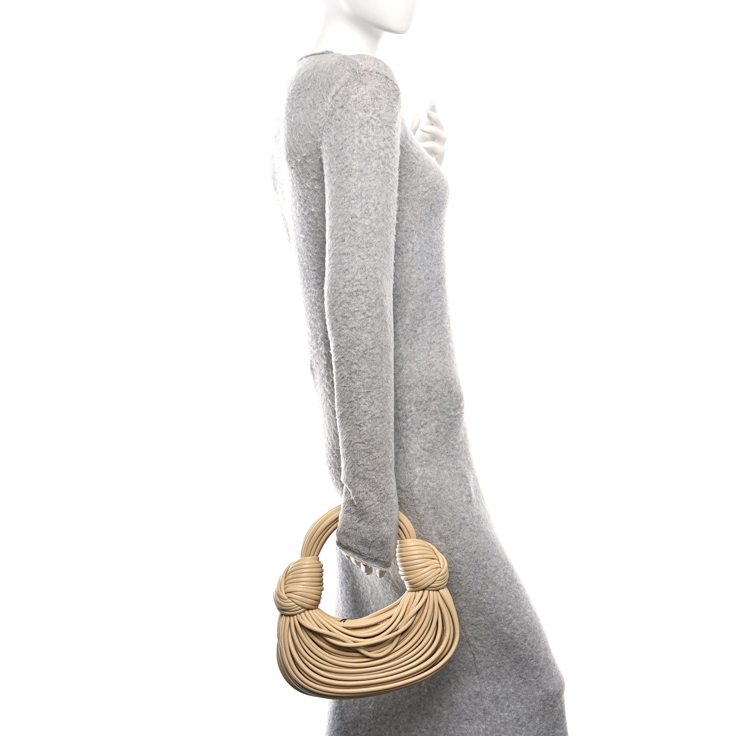 Bottega Veneta Nappa Mini Tubular Double Knot Porridge 2 of 10