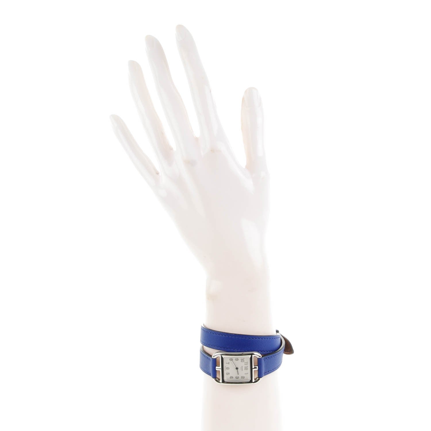 Hermes Stainless Steel Swift 23mm Cape Cod Double Tour Quartz Watch Bleu Electrique 2 of 10