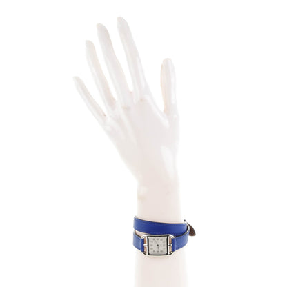 Hermes Stainless Steel Swift 23mm Cape Cod Double Tour Quartz Watch Bleu Electrique 2 of 10