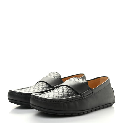 Gucci Calfskin Miro Soft Microguccissima Mens Driver Loafers 8 Black 3 of 8