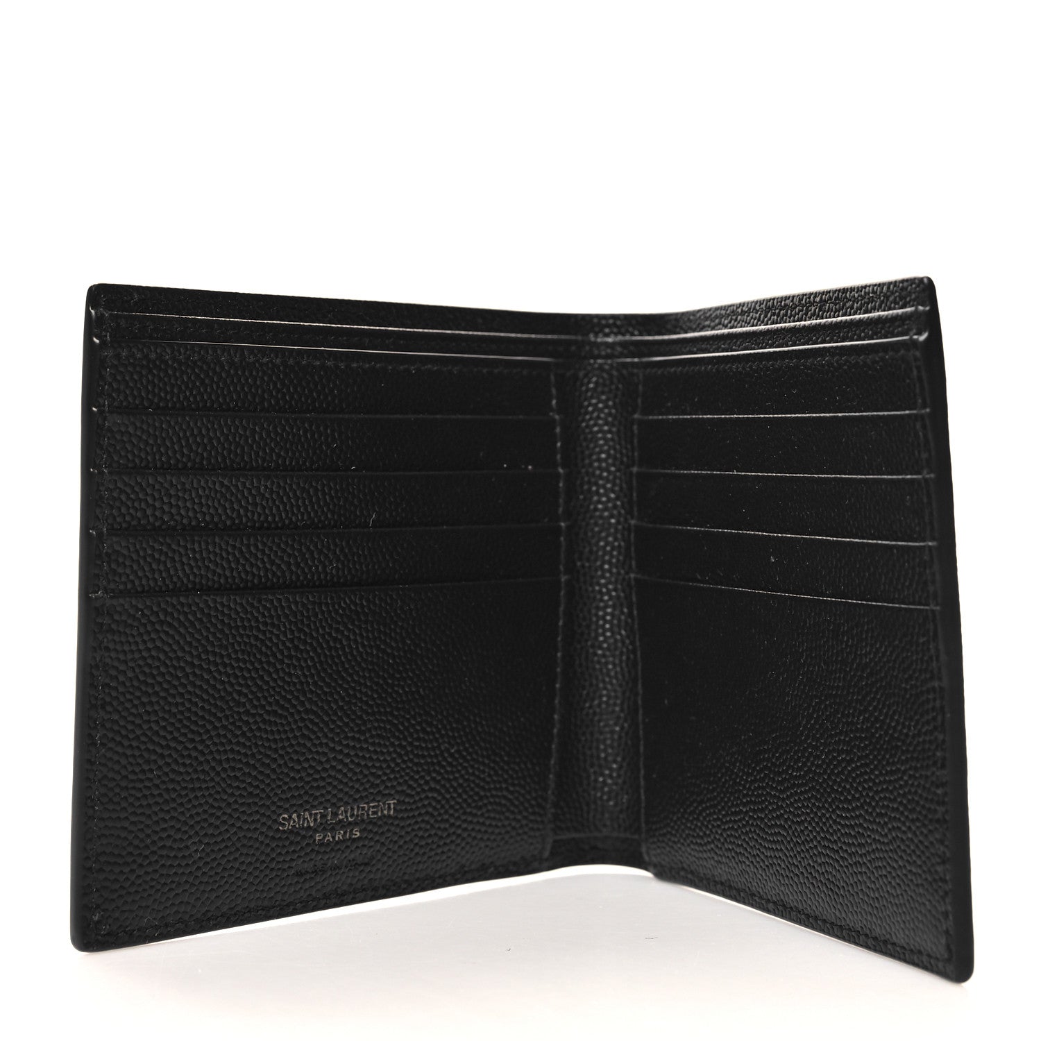 Saint Laurent Grain De Poudre Monogram Bifold Wallet Black 5 of 8