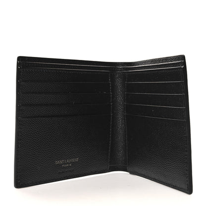 Saint Laurent Grain De Poudre Monogram Bifold Wallet Black 5 of 8