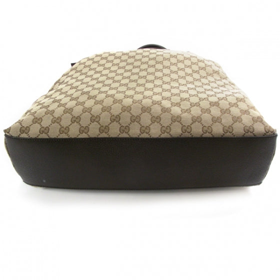 GG Monogram Large Web Handle Vertical Tote Dark Brown