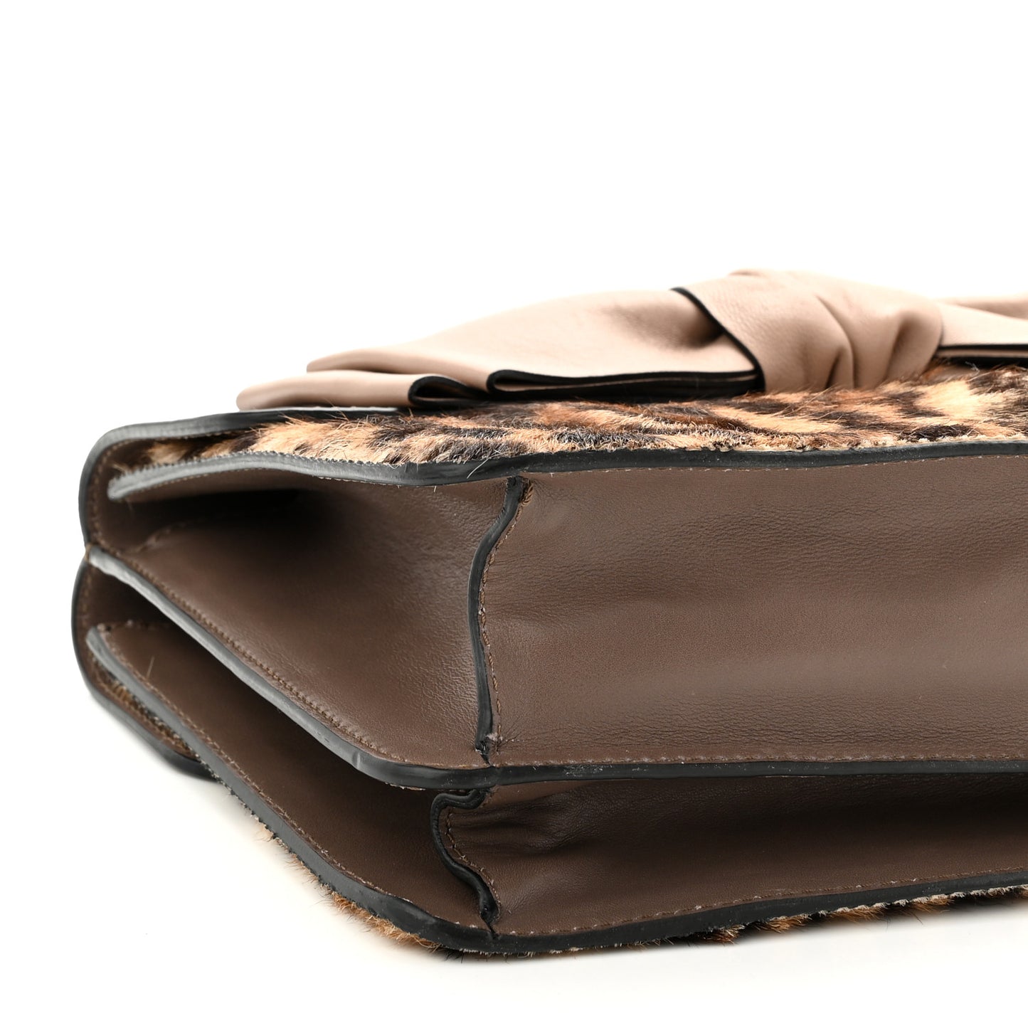 Calf Hair Leopard Print Aphrodite Bow Satchel