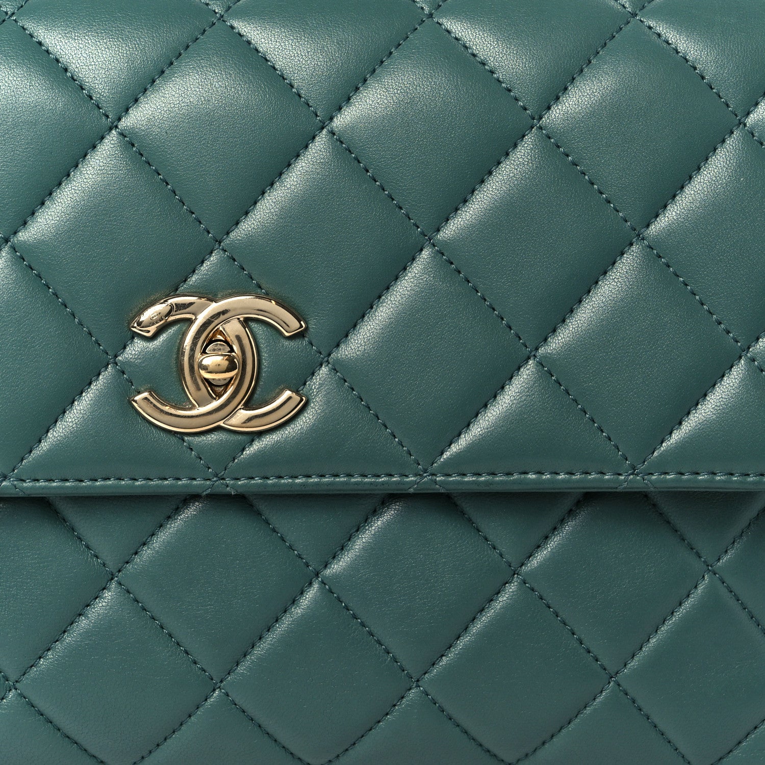 Chanel Lambskin Quilted Medium Trendy CC Flap Dual Handle Bag Green 10 of 12