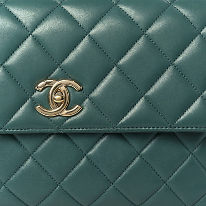 Chanel Lambskin Quilted Medium Trendy CC Flap Dual Handle Bag Green 10 of 12