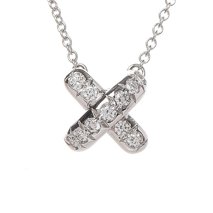 Tiffany Platinum Diamond Cross Stitch Pendant Necklace 4 of 6