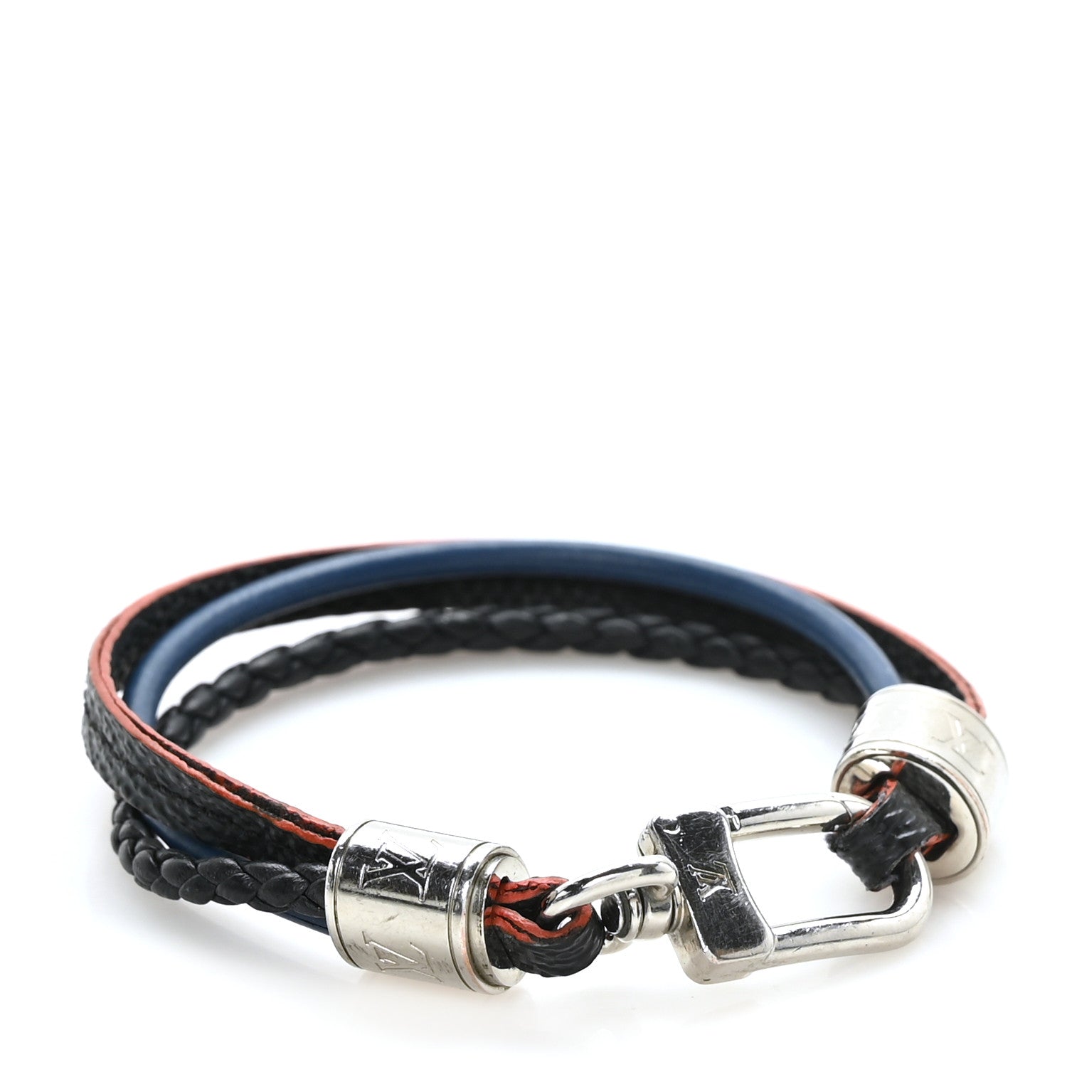 Louis Vuitton Damier Graphite LV Treble Bracelet 19 Navy 1 of 5