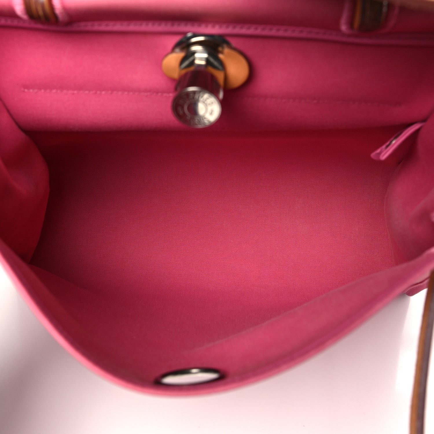 Hermes Vache Hunter Toile Herbag Zip 31 PM Rose Lipstick Natural 6 of 13