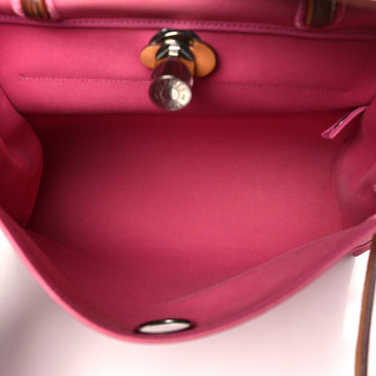 Hermes Vache Hunter Toile Herbag Zip 31 PM Rose Lipstick Natural 6 of 13