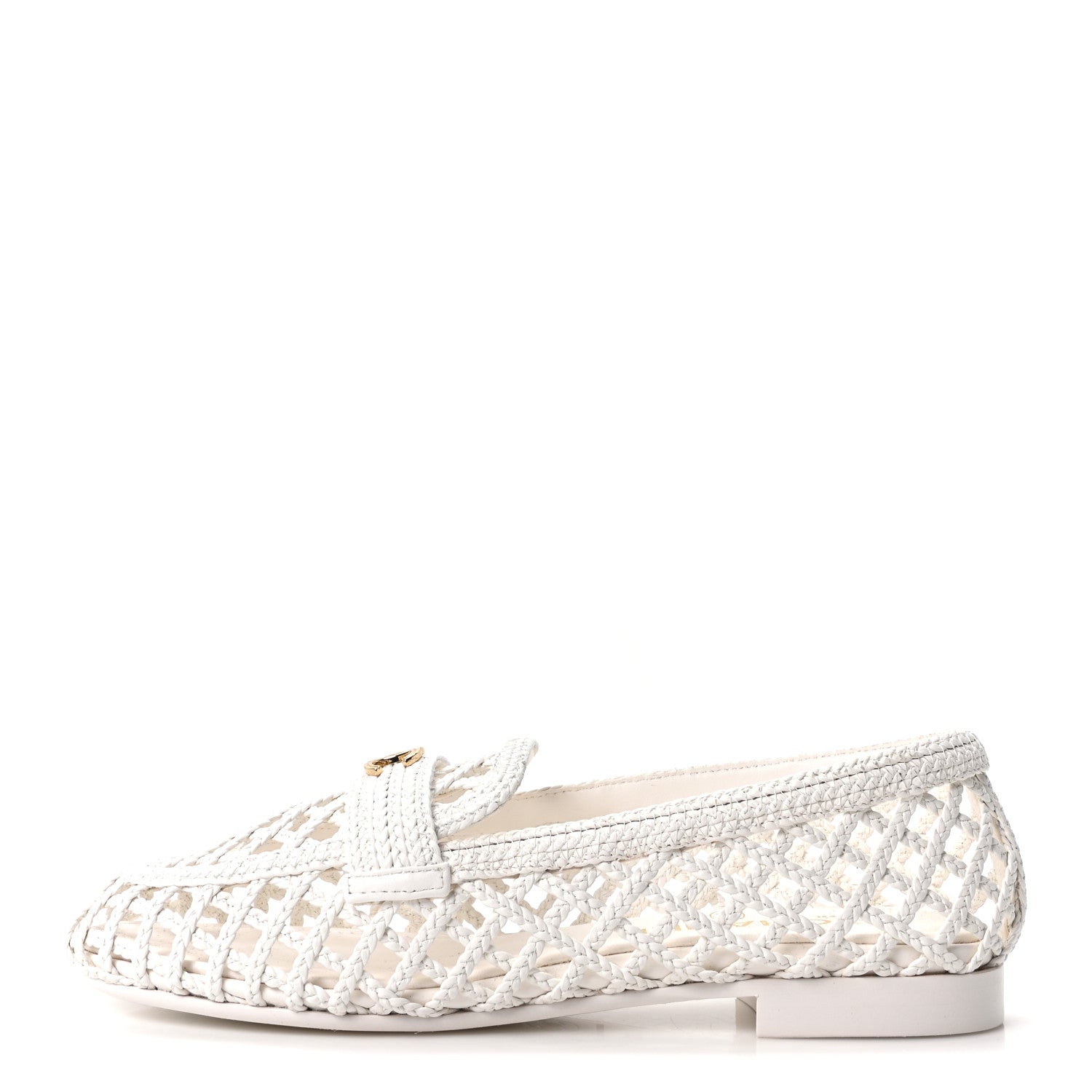 Chanel Braided Lambskin CC Mocassin Loafers 39 White 1 of 8