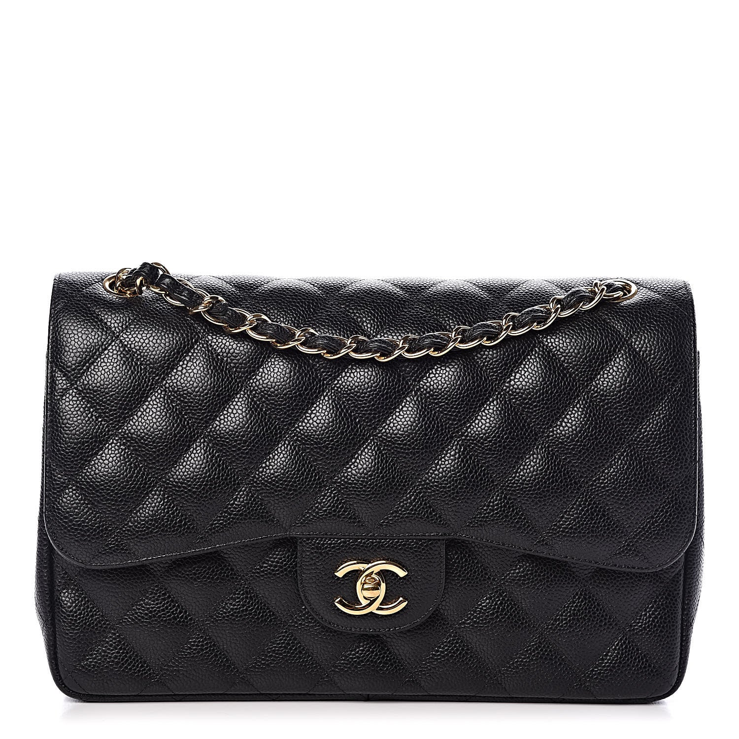 Chanel Caviar Quilted Jumbo Double Flap Black 1 of 10