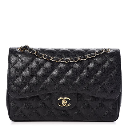 Chanel Caviar Quilted Jumbo Double Flap Black 1 of 10