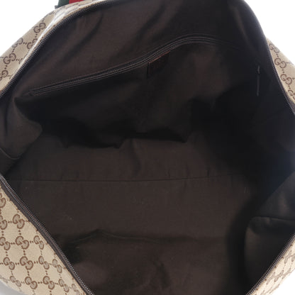 Gucci GG Monogram Web Large Collapsible Carry On Duffle Beige Brown 5 of 7