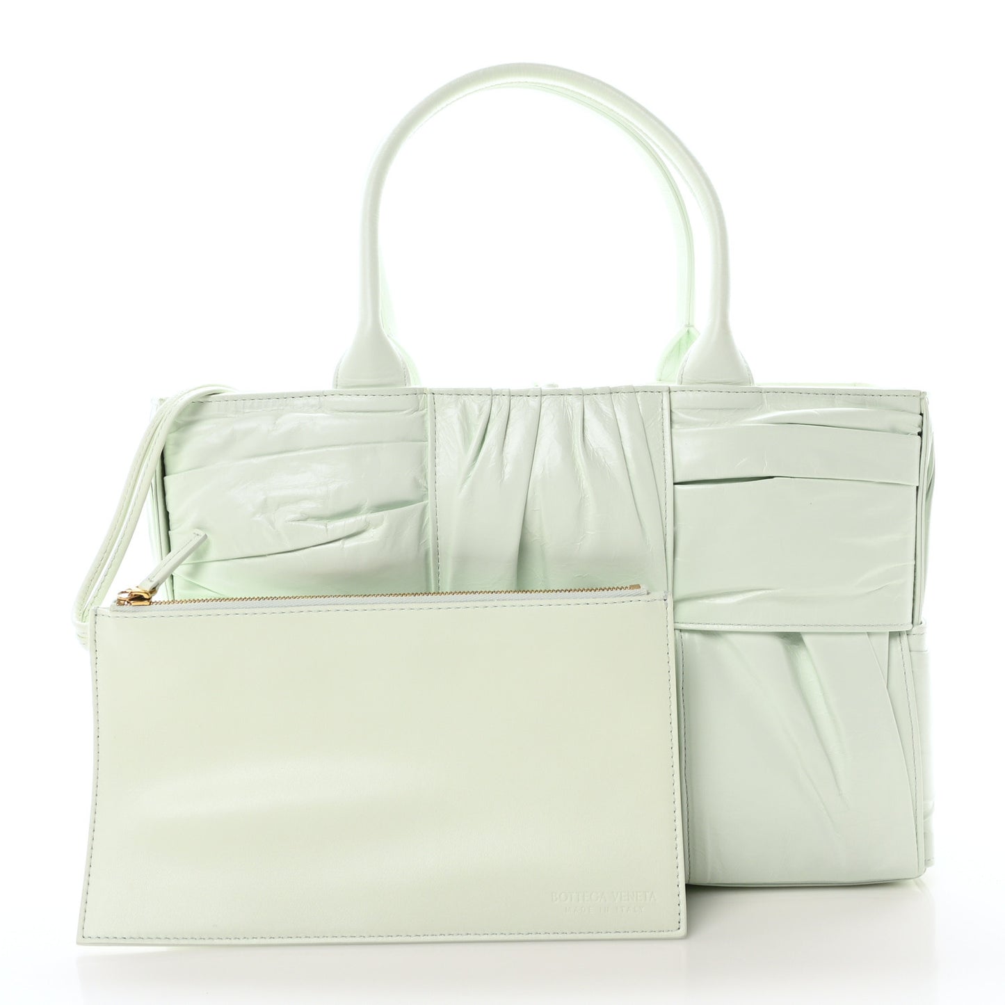 Foulard Intrecciato Pleated Medium Arco Tote Glacier