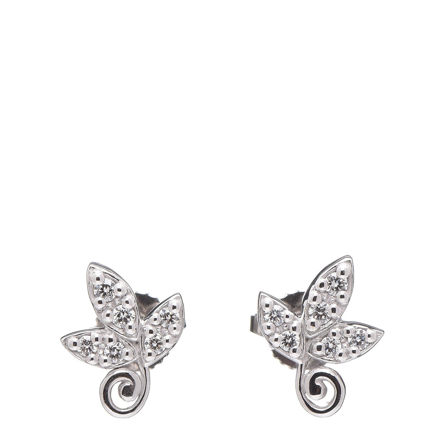 18K White Gold Diamond Paloma Picasso Olive Leaf Earrings