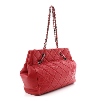 Chanel Caviar Quilted Large Cells Shopping Tote Red 3 of 11