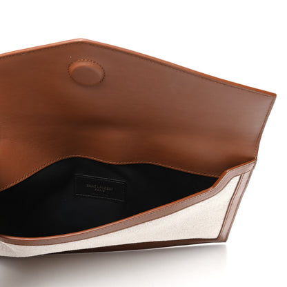 Saint Laurent Canvas Uptown Pouch Natural Beige Brick 5 of 7