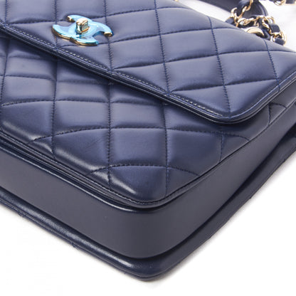 Chanel Lambskin Quilted Medium Trendy CC Flap Dual Handle Bag Navy Blue 4 of 9