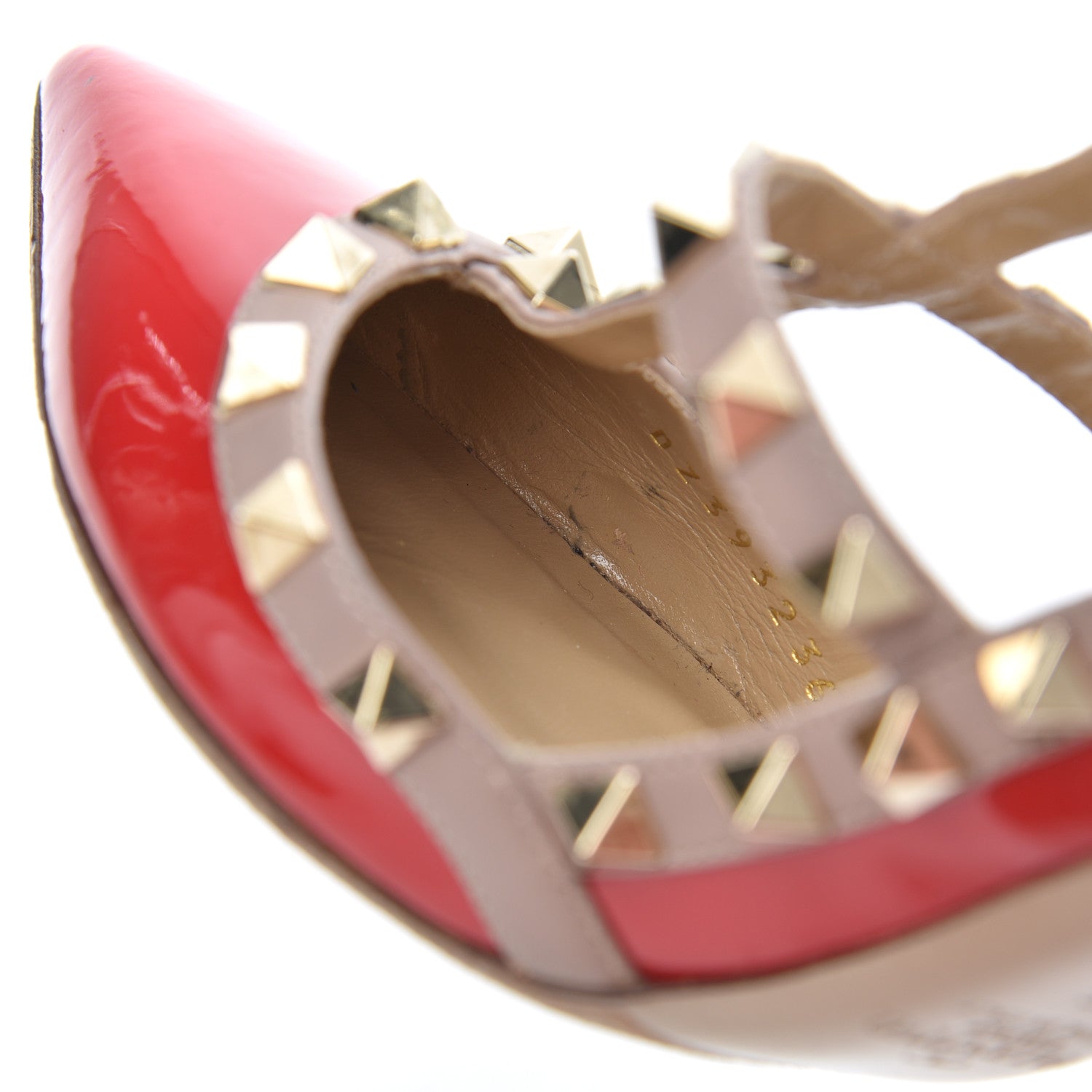 Valentino Garavani Patent Nappa Rockstud Ankle Strap 100mm Pumps 36 Rosso Valentino Poudre 14 of 18