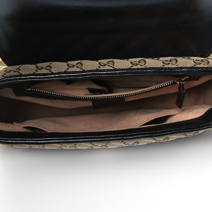 Gucci Monogram Azalea Calfskin Matelasse Diagonal Small GG Marmont Top Handle Shoulder Bag Beige Ebony Black 5 of 11
