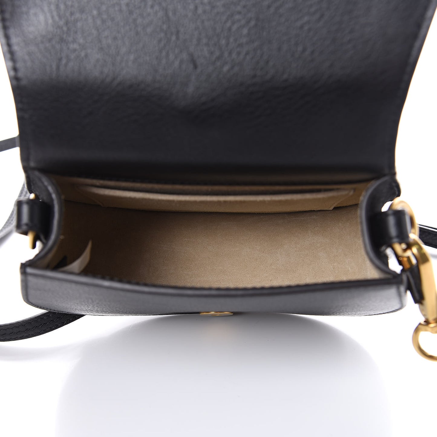 Calfskin Suede Small Nile Bracelet Bag Black