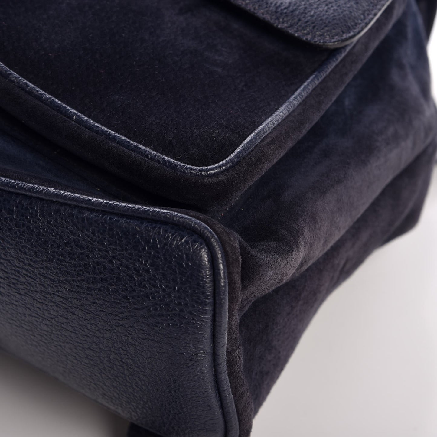 Suede Bamboo Backpack Navy Blue