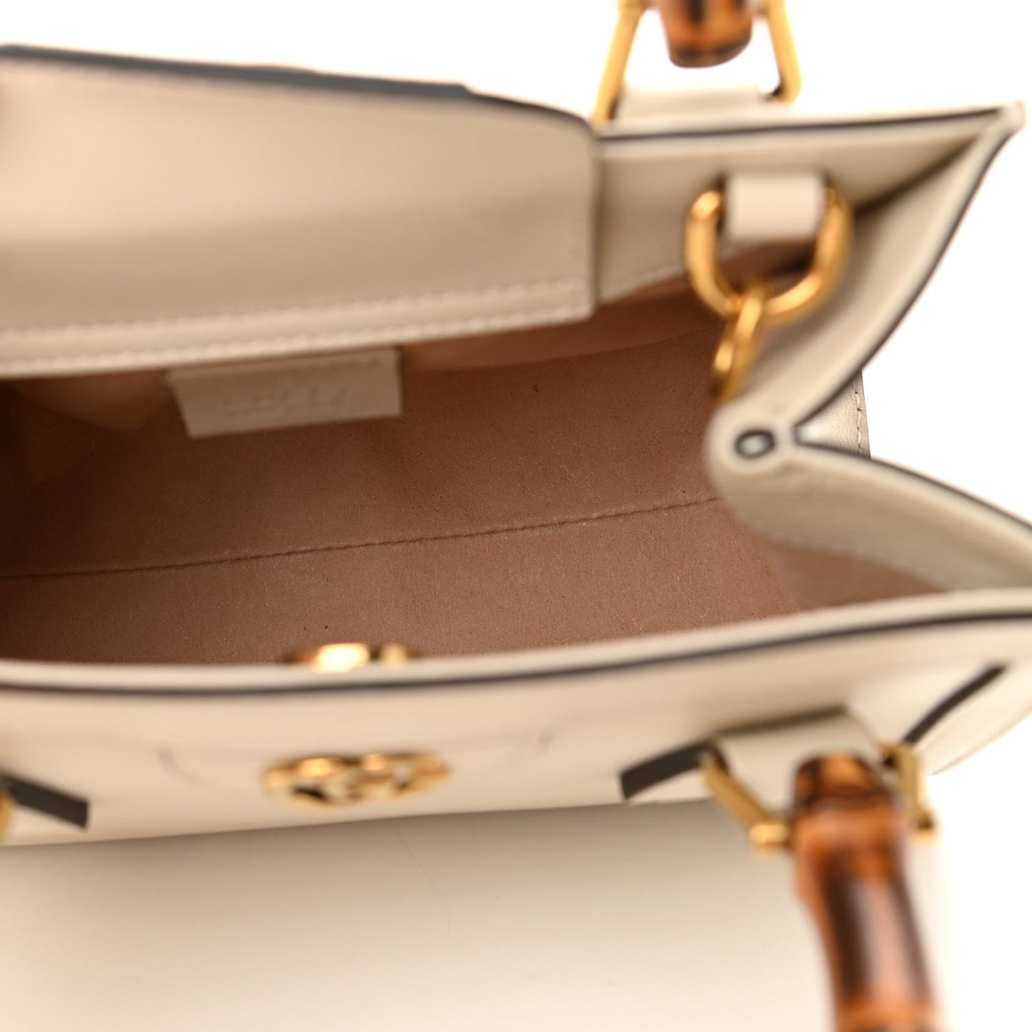 Wonka Grain Calfskin Mini Diana Tote Bag Mystic White Orange Fluo