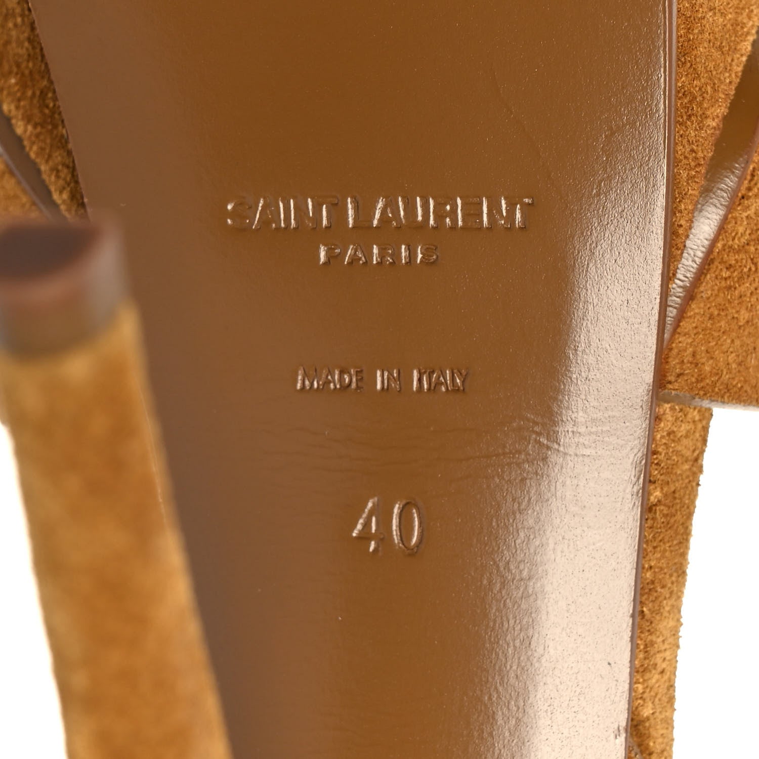 Saint Laurent Suede Tribute 105 Platform Sandals 40 Tan 6 of 9