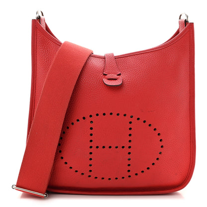 Hermes Taurillon Clemence Evelyne III PM Rouge Tomate 1 of 14