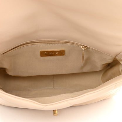 Chanel Goatskin Quilted Medium Chanel 19 Flap Light Beige 5 of 9