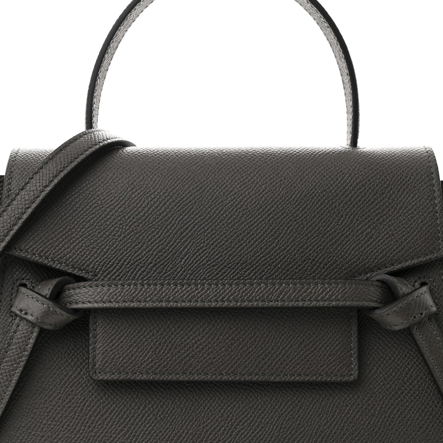 Grained Calfskin Nano Belt Bag Grey