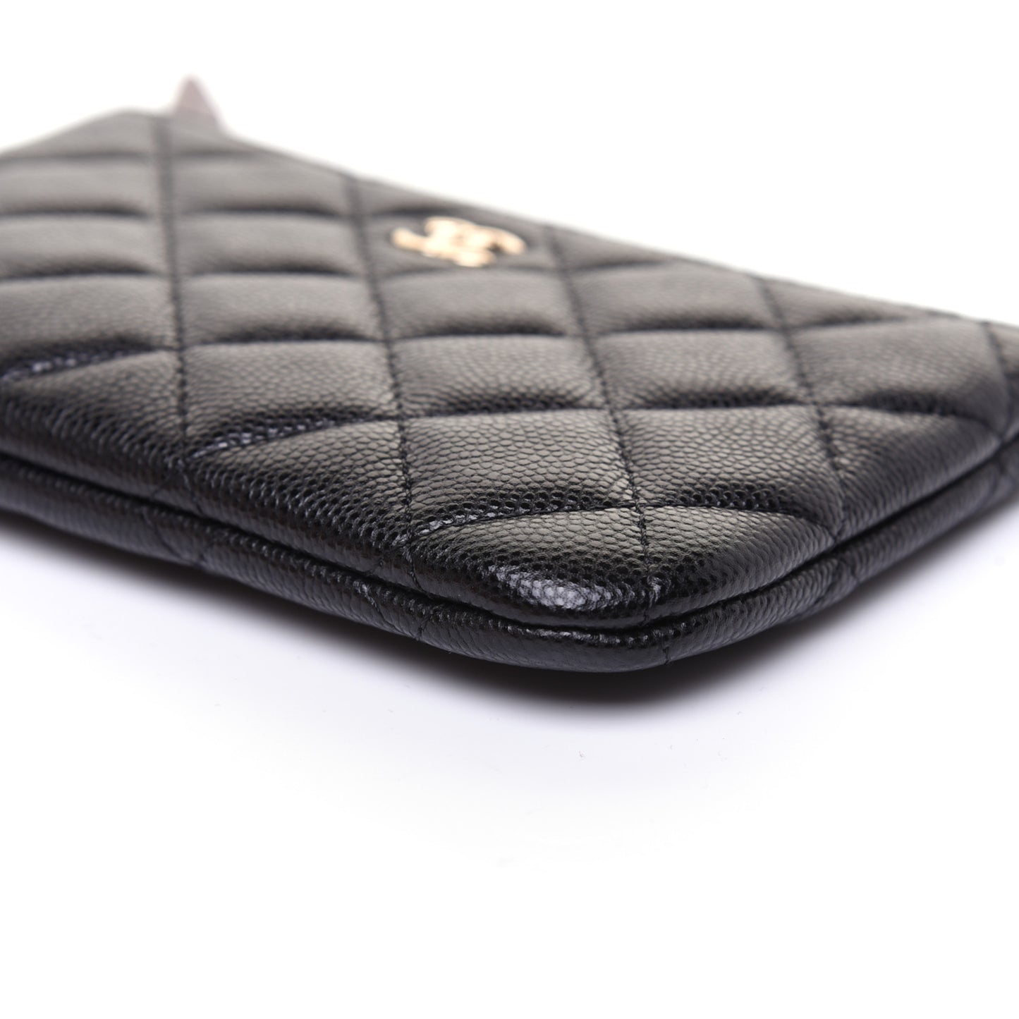 Caviar Quilted Small Cosmetic Case Black